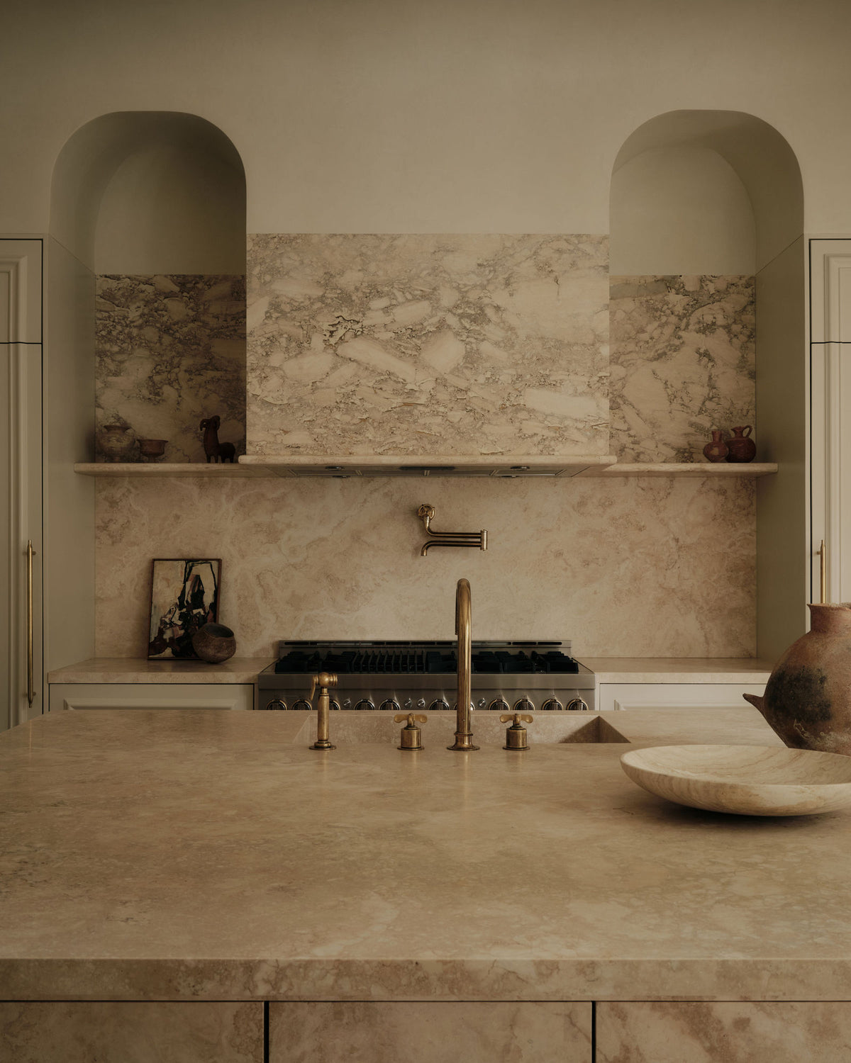 Brooklyn Townhouse kitchen sink and marble backsplash, Montana Labelle Design