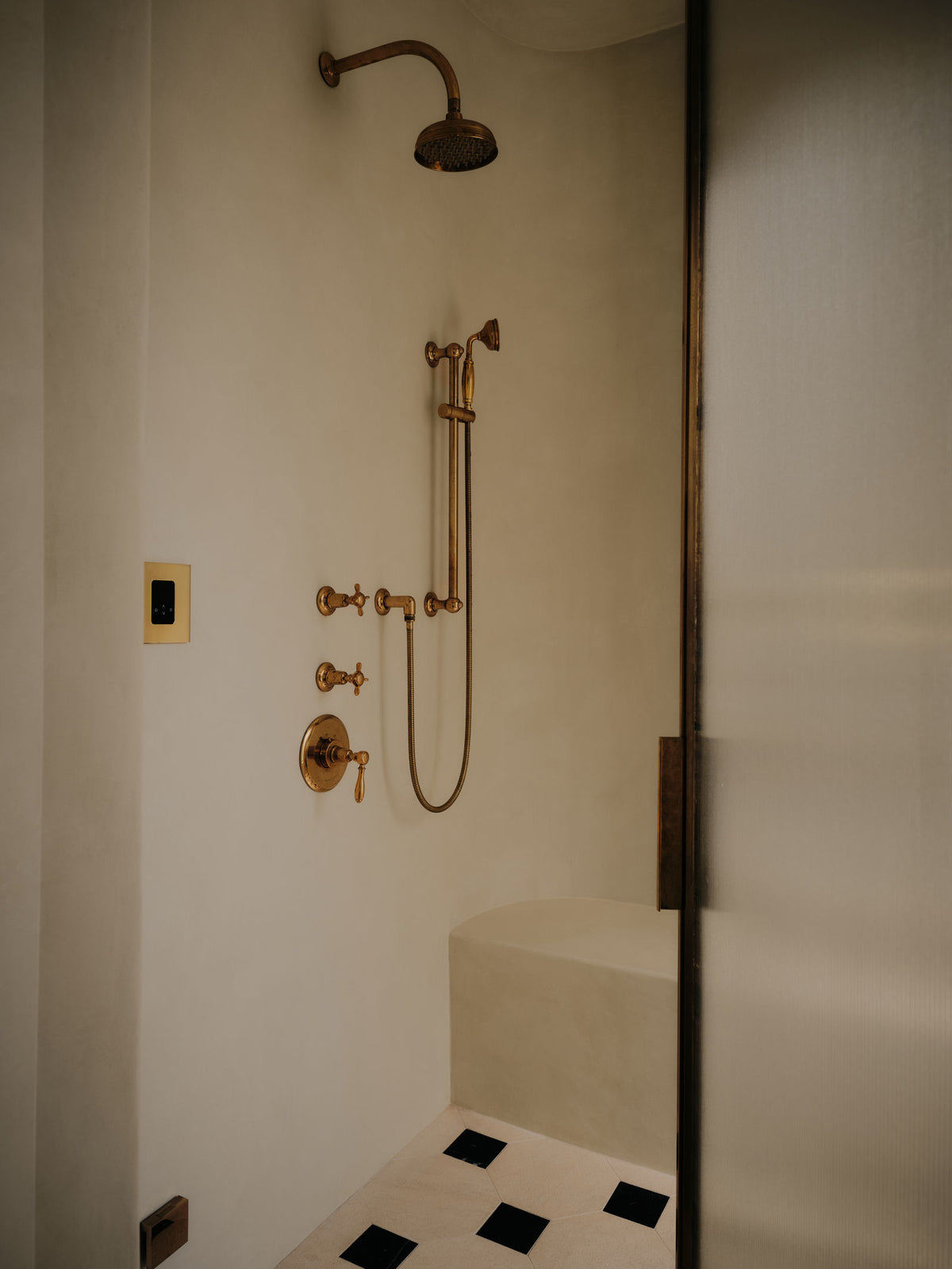 Brooklyn Townhouse principal bathroom shower, Montana Labelle Design