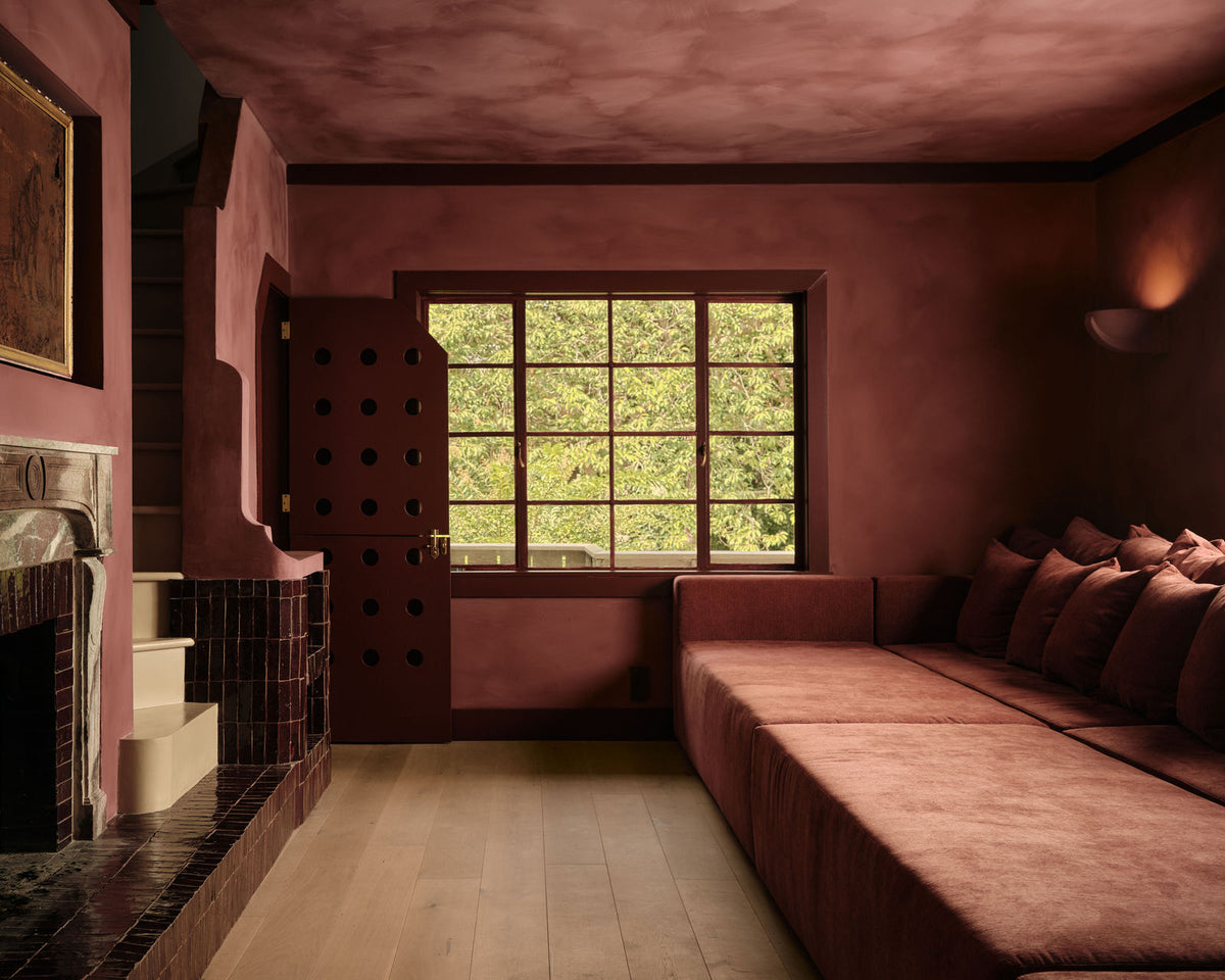 Hill Street oxblood den, Montana Labelle Design